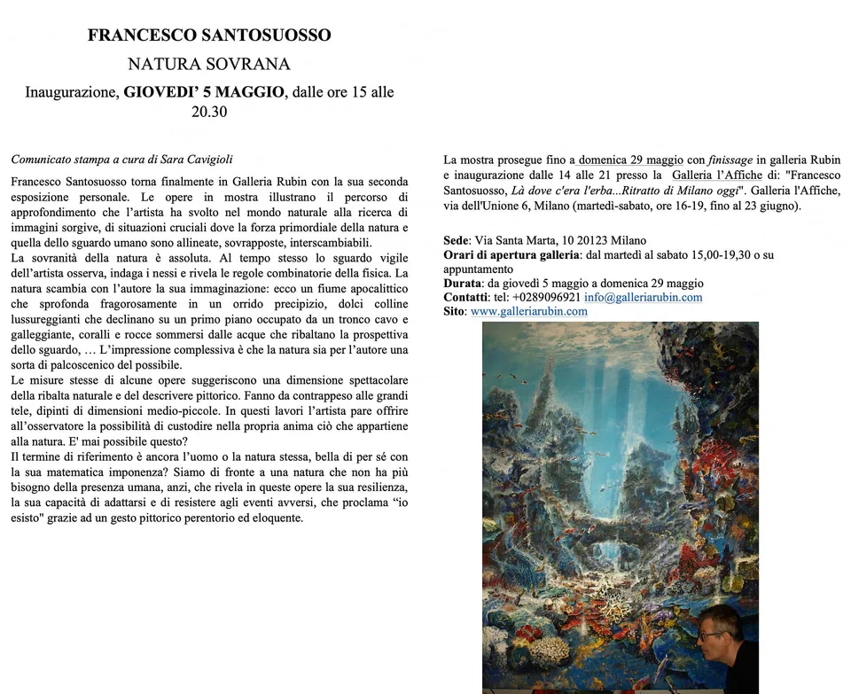 Comunicato stampa della mostra Natura sovrana