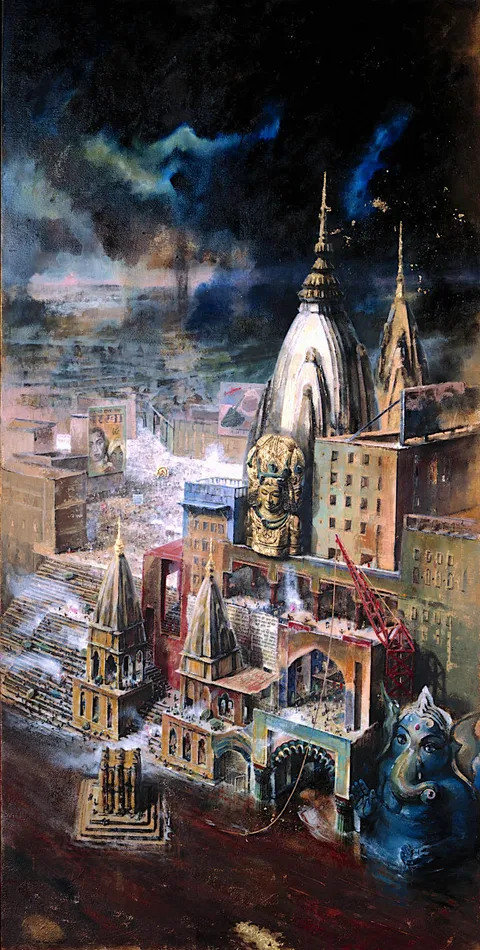 Francesco Santosuosso, 48 benares 0 1, 768×152 cm