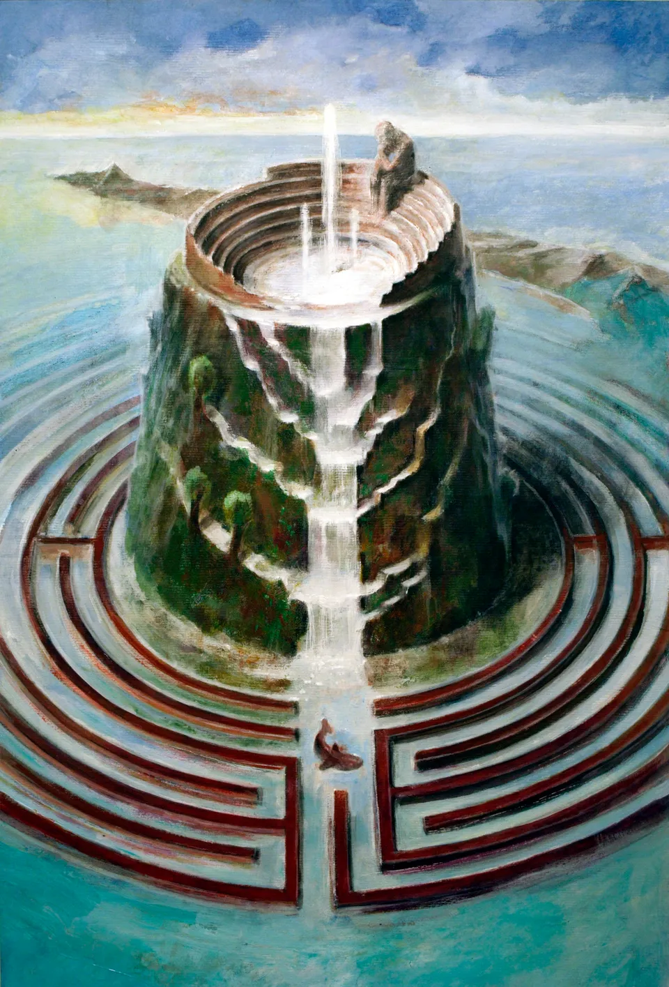 Francesco Santosuosso, Acqua, la prima narrazione, 2010, acrilico su tavola