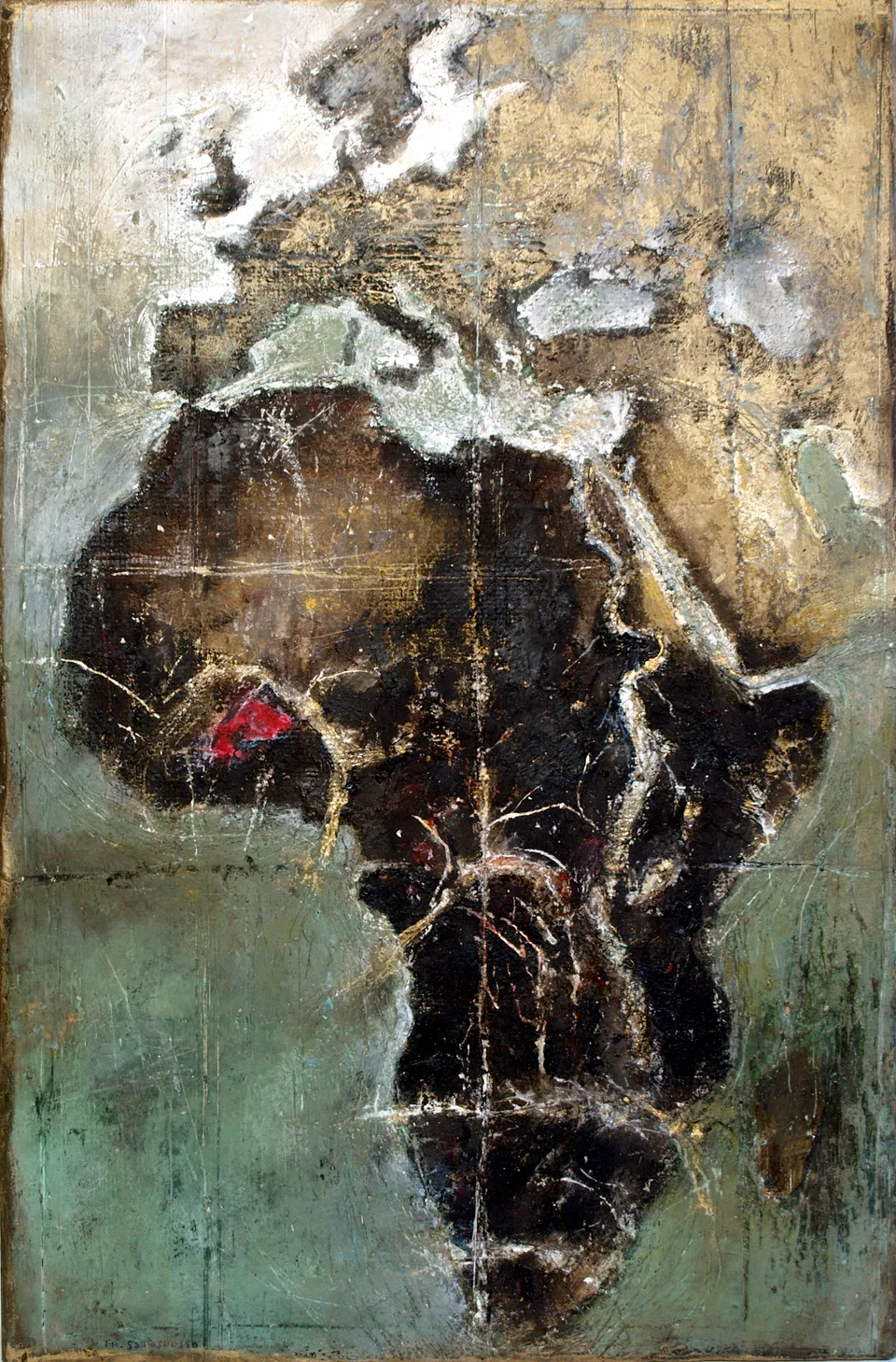 Francesco Santosuosso, Africa 2 ---mista su legno, 2010, 100×50 cm