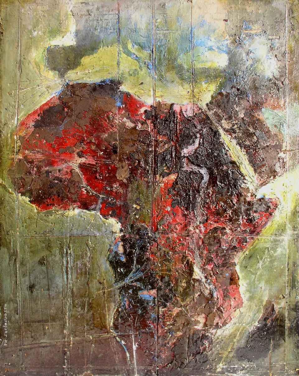 Francesco Santosuosso, Africa, 2005, olio e acrilico su tavola
