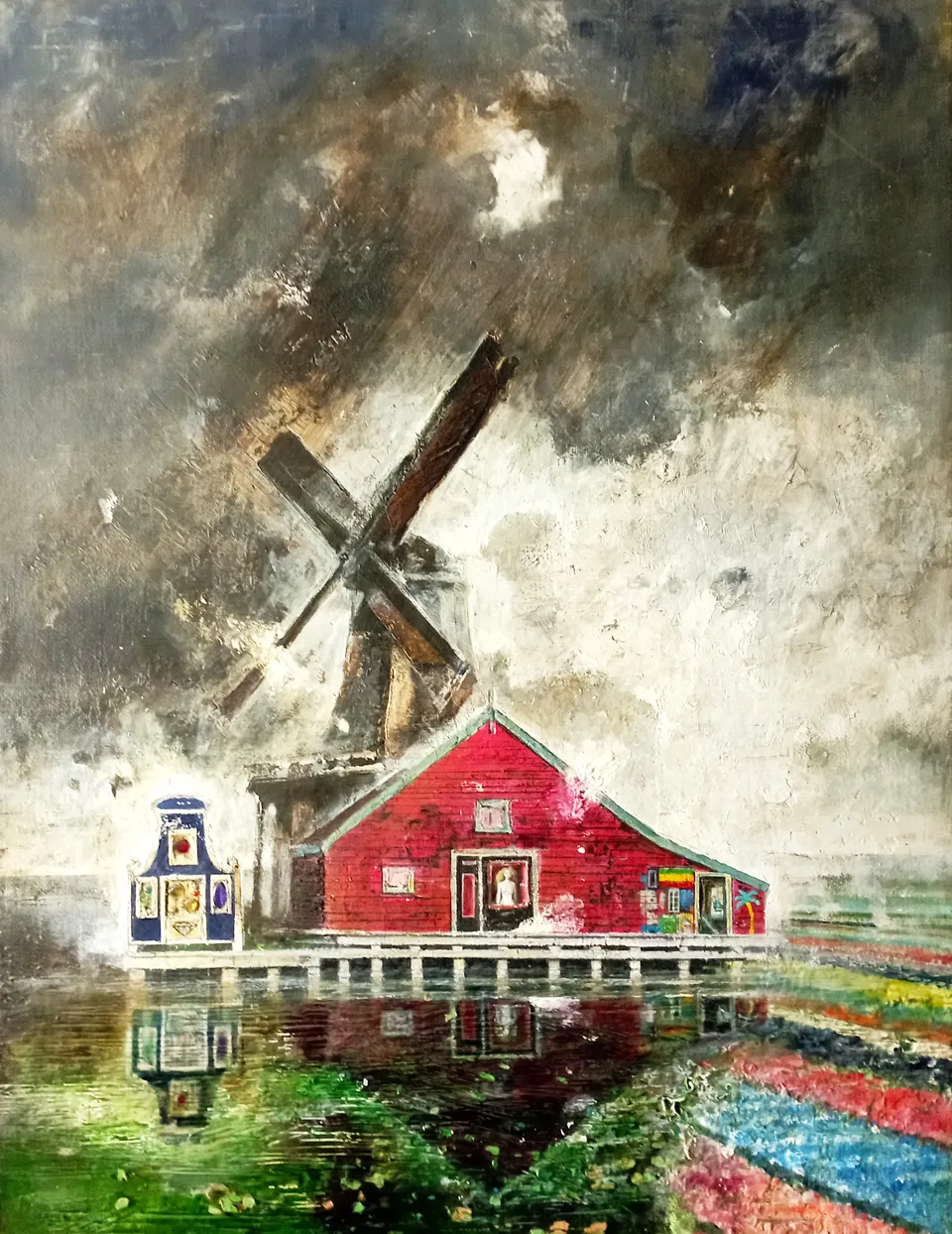 Francesco Santosuosso, Amsterdam, 2012, acrilico e resina traparente su tavola, 90×70 cm