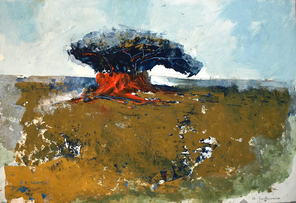 Francesco Santosuosso, Baobab, 2024, acrilico su carta, 35×50 cm