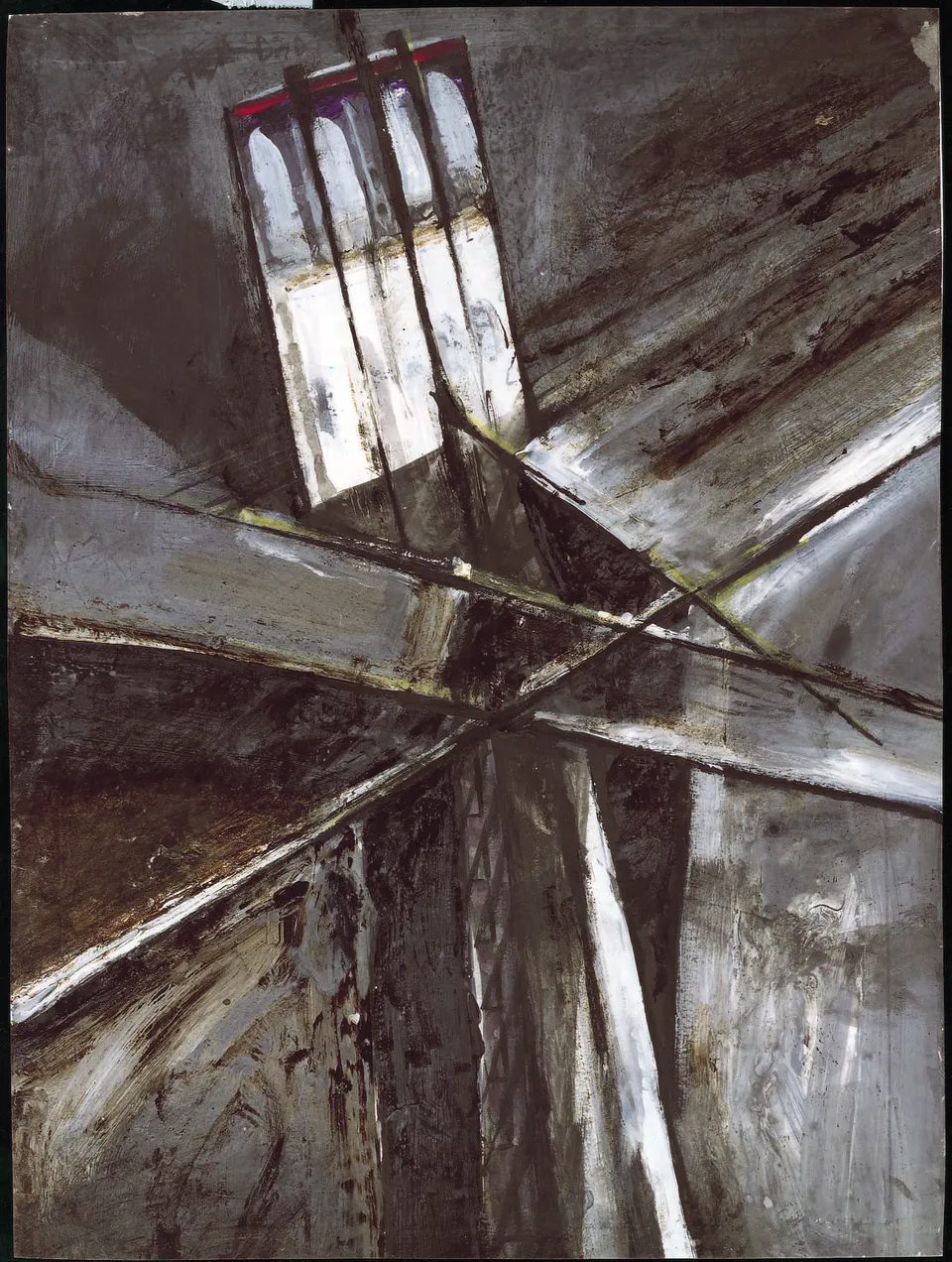 Francesco Santosuosso, Cantiere_19, 1996, acrilico su tela, 30×40 cm