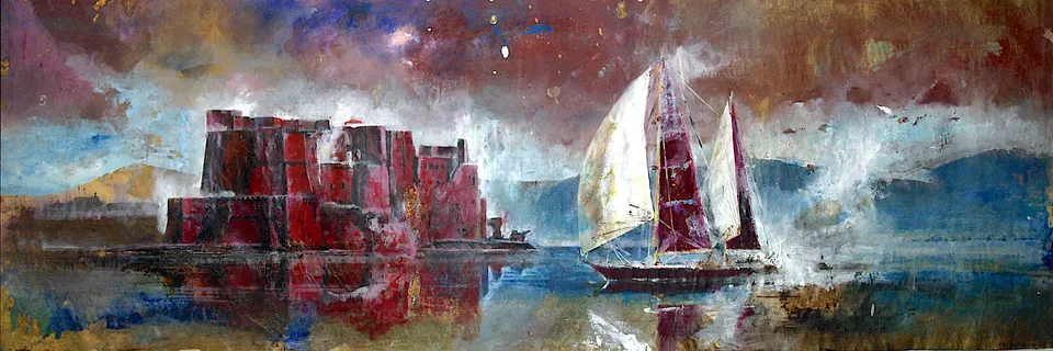 Francesco Santosuosso, Castel dell'ovo, 2012, tecnica mista, 32×99 cm