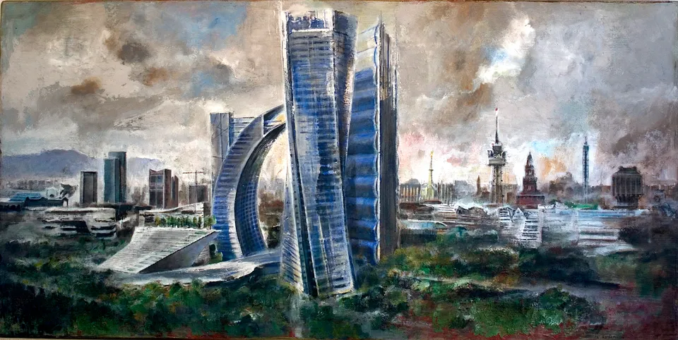 Francesco Santosuosso, Citylife- legno-Santosuosso, 2010, 60×100 cm