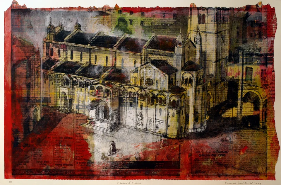 Francesco Santosuosso, Duomo di modena, 2010, acquaforte acquatinta su zinco