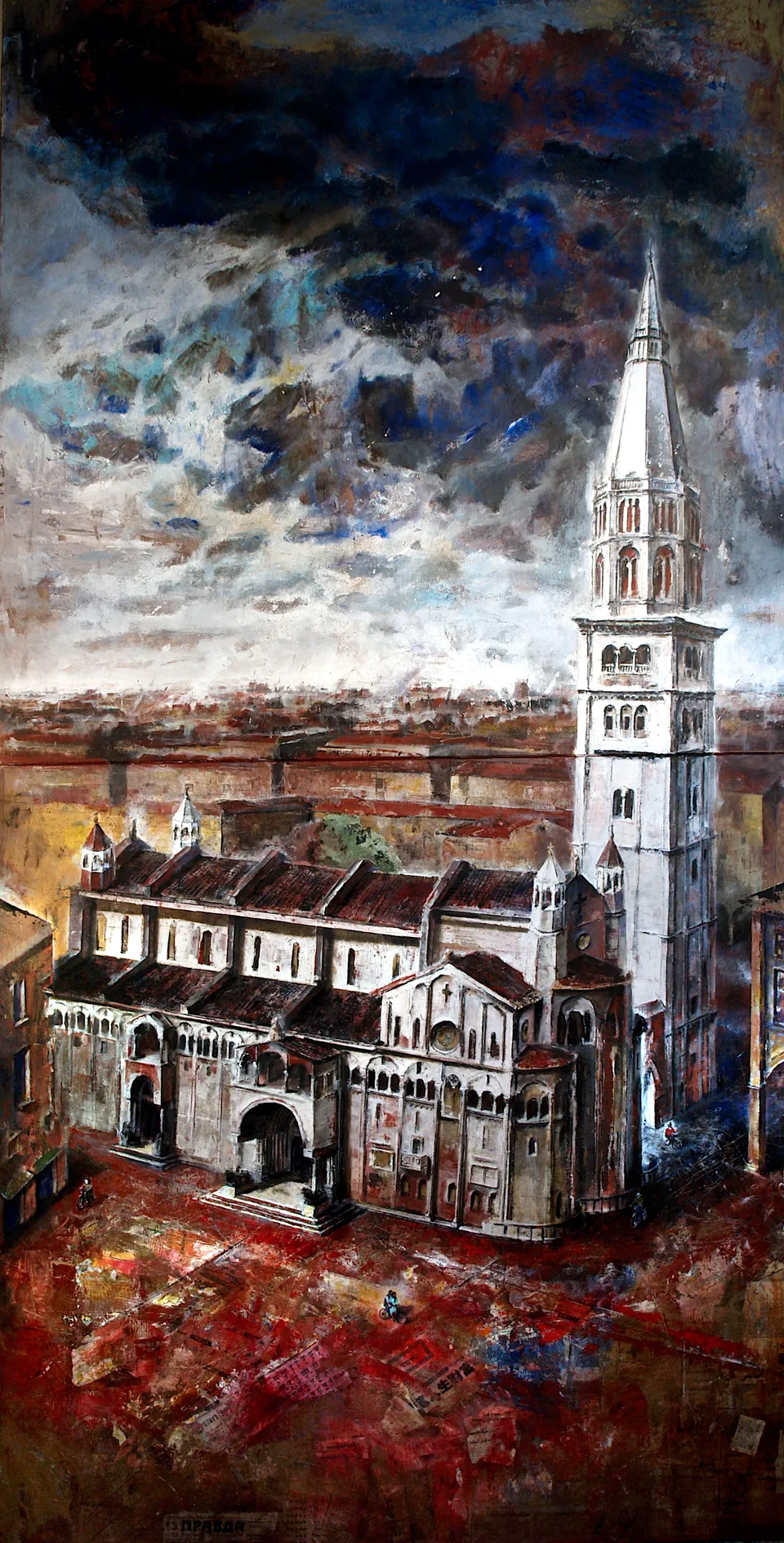 Francesco Santosuosso, Duomo di modena -dittico completo, 2010, 240×120 cm