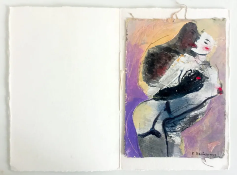 Francesco Santosuosso, Edizione pulcinoelefante , n, 2021, olio su tela, 17×12 cm