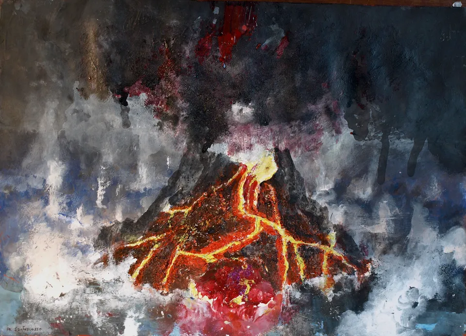 Francesco Santosuosso, Evaporazione, 2024, acrilico su carta, 35×50 cm