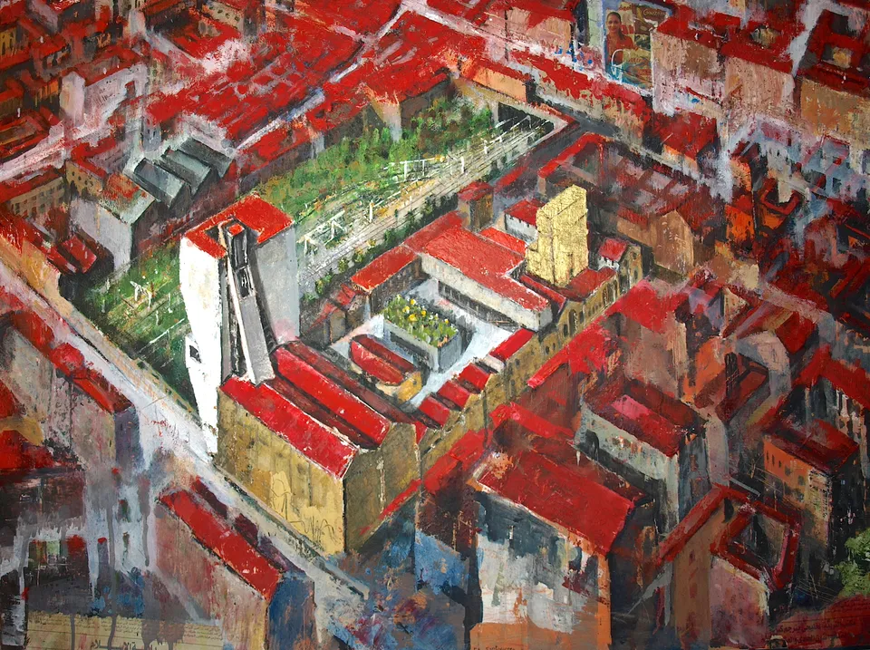 Francesco Santosuosso, Fondazione prada, 2022, olio acrilico, 200×300 cm