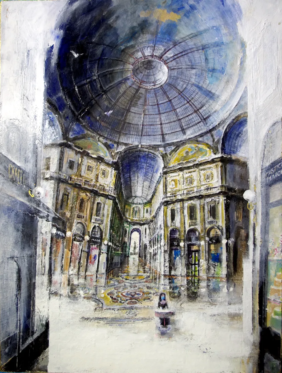 Francesco Santosuosso, Galleria Vittorio Emanuele, 2020, acrilico su tavola, 65×49 cm