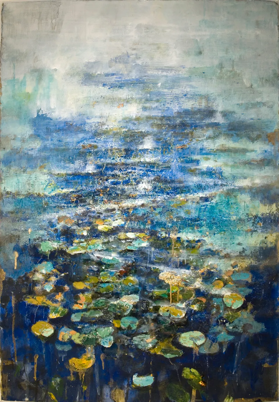 Francesco Santosuosso, Germinazione, 2017, acquarello olio acrilico su carta, 70×100 cm