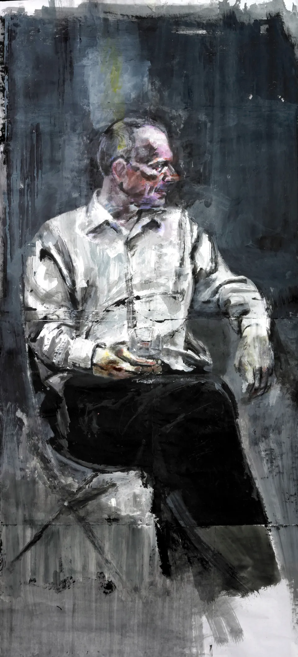 Francesco Santosuosso, Herbert, 2007, tecnica mista su carta, 130×60 cm