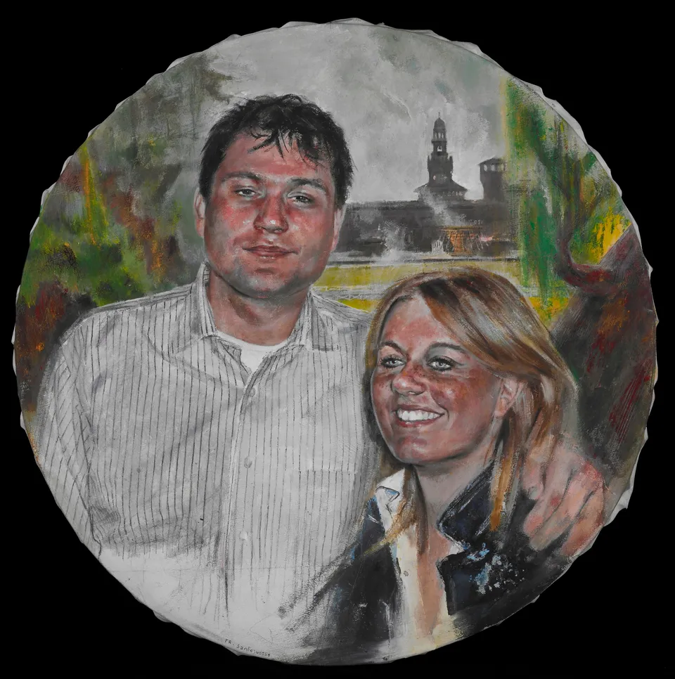 Francesco Santosuosso, I Coniugi Haverkorn, 2004, olio su tela diametro