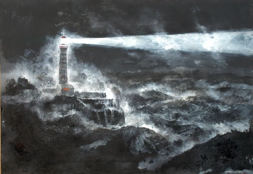 Francesco Santosuosso, La luce, 2024, china e acrilico su carta, 35×50 cm
