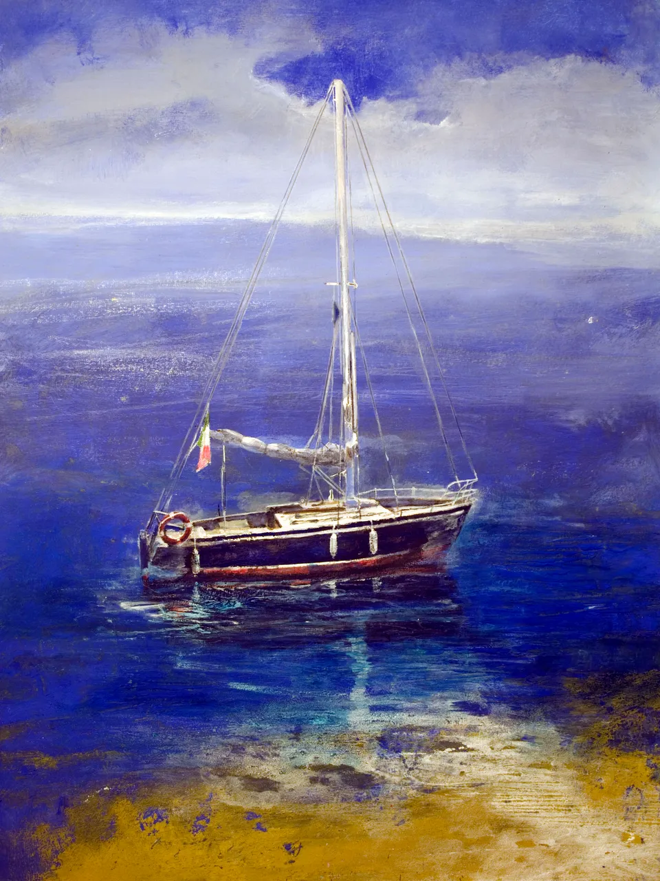 Francesco Santosuosso, La vela della darsena plio su carta, 2016