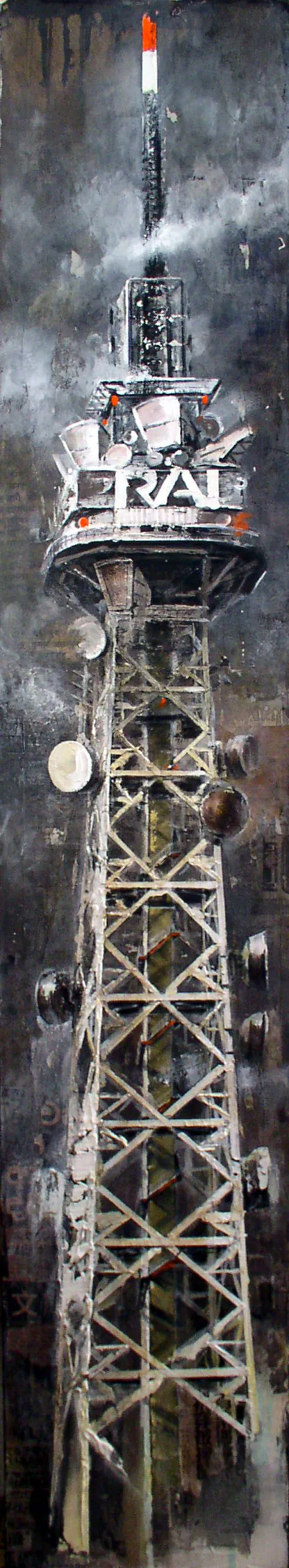 Francesco Santosuosso, Mamma rai, 2005, acrilico su tavola, 120×22 cm