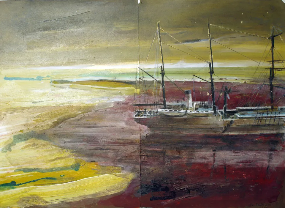 Francesco Santosuosso, Mar rosso, 2016, acrilico su carta