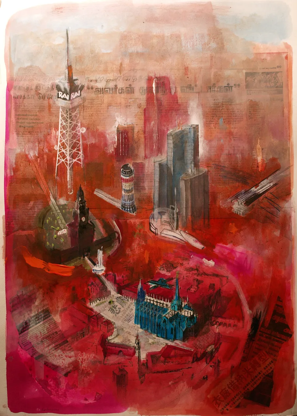 Francesco Santosuosso, Milano su carta, 2011, 70×50 cm