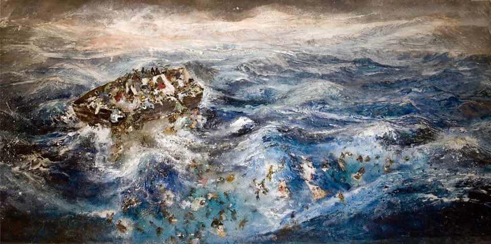 Francesco Santosuosso, Naufragio, 2016, bassorilievo, 50×120 cm