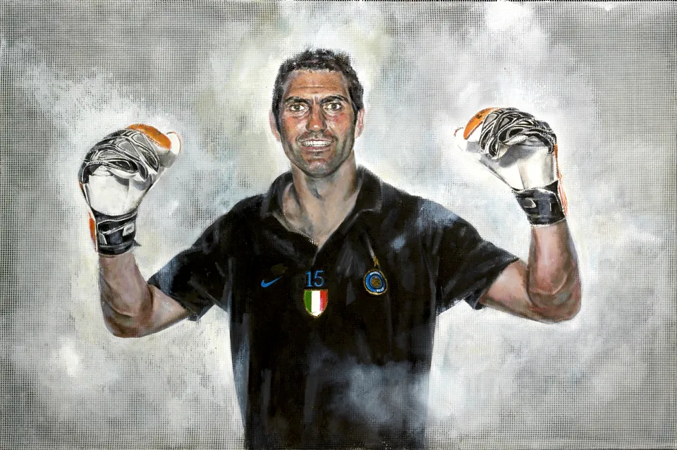 Francesco Santosuosso, Orlandoni, 2007, tecnica mista su tela, 100×150 cm