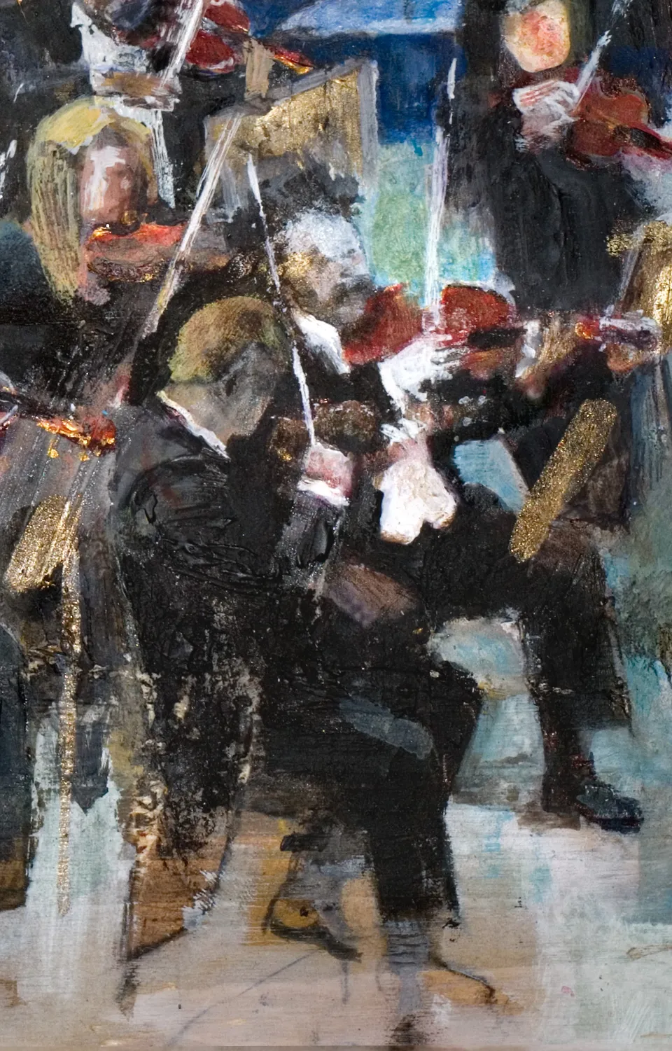 Francesco Santosuosso, Particolare 2 del dipinto PLAY FOR ME, 2016, olio e acrilici su legno, 60×100 cm
