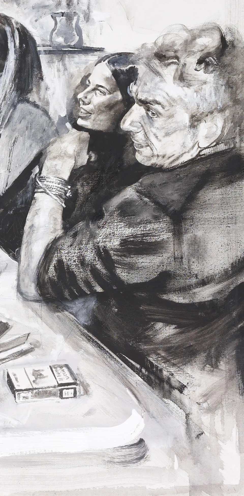 Francesco Santosuosso, Particolare 6 del dipinto COMPAGNIA MILANESE, 2008, tecnica mista su tela, 100×150 cm