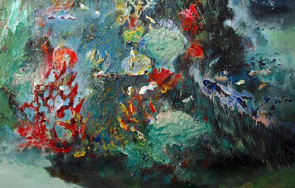 Francesco Santosuosso, Particolare del dipinto DIVER, 2018, olio e acrilico su tela
