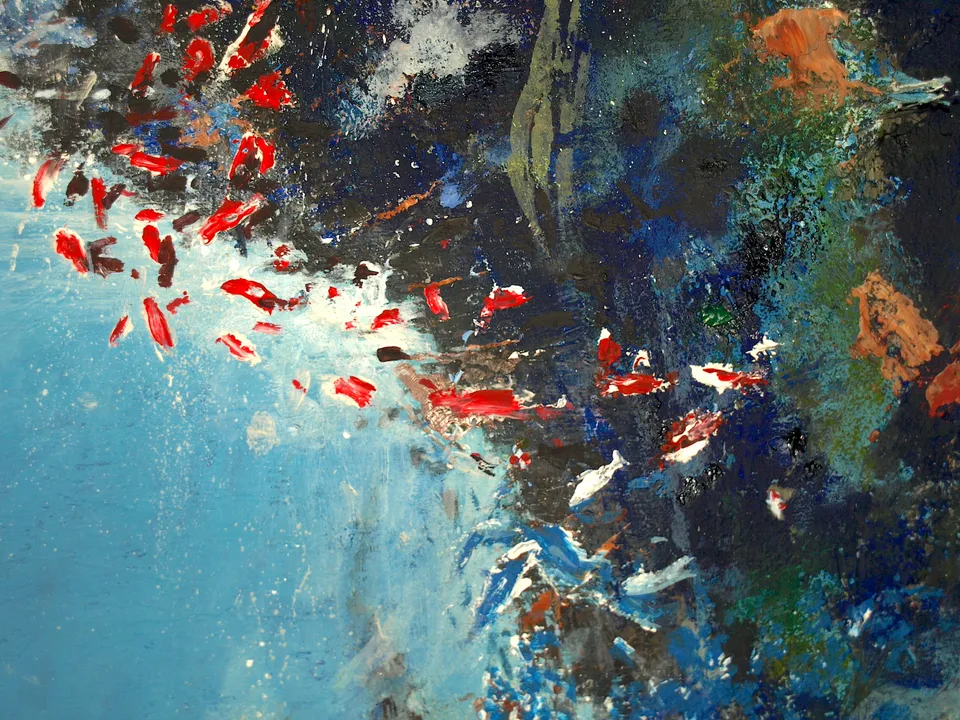 Francesco Santosuosso, Particolare del dipinto I MISTERI DEL MONDO SOMMERSO, 2022, olio e acrilico su tela, 210×150 cm