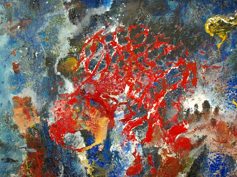 Francesco Santosuosso, Particolare del dipinto I MISTERI DEL MONDO SOMMERSO, 2022, olio e acrilico su tela, 210×150 cm
