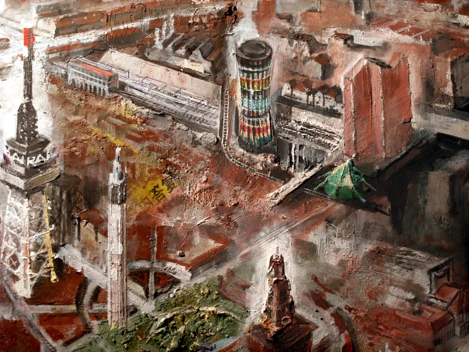 Francesco Santosuosso, Particolare dell' opera MILANO, -particolare materico, 2008, 100×140 cm