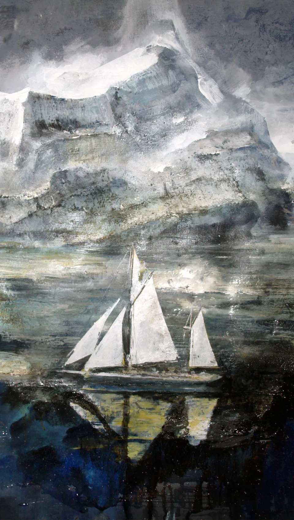 Francesco Santosuosso, Passaggio a nord ovest, 2016, olio su carta, 70×100 cm