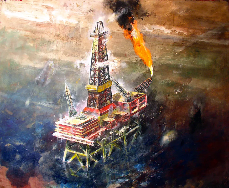 Francesco Santosuosso, Piattaforma, 2006, olio e acrilico su tavola, 100×120 cm