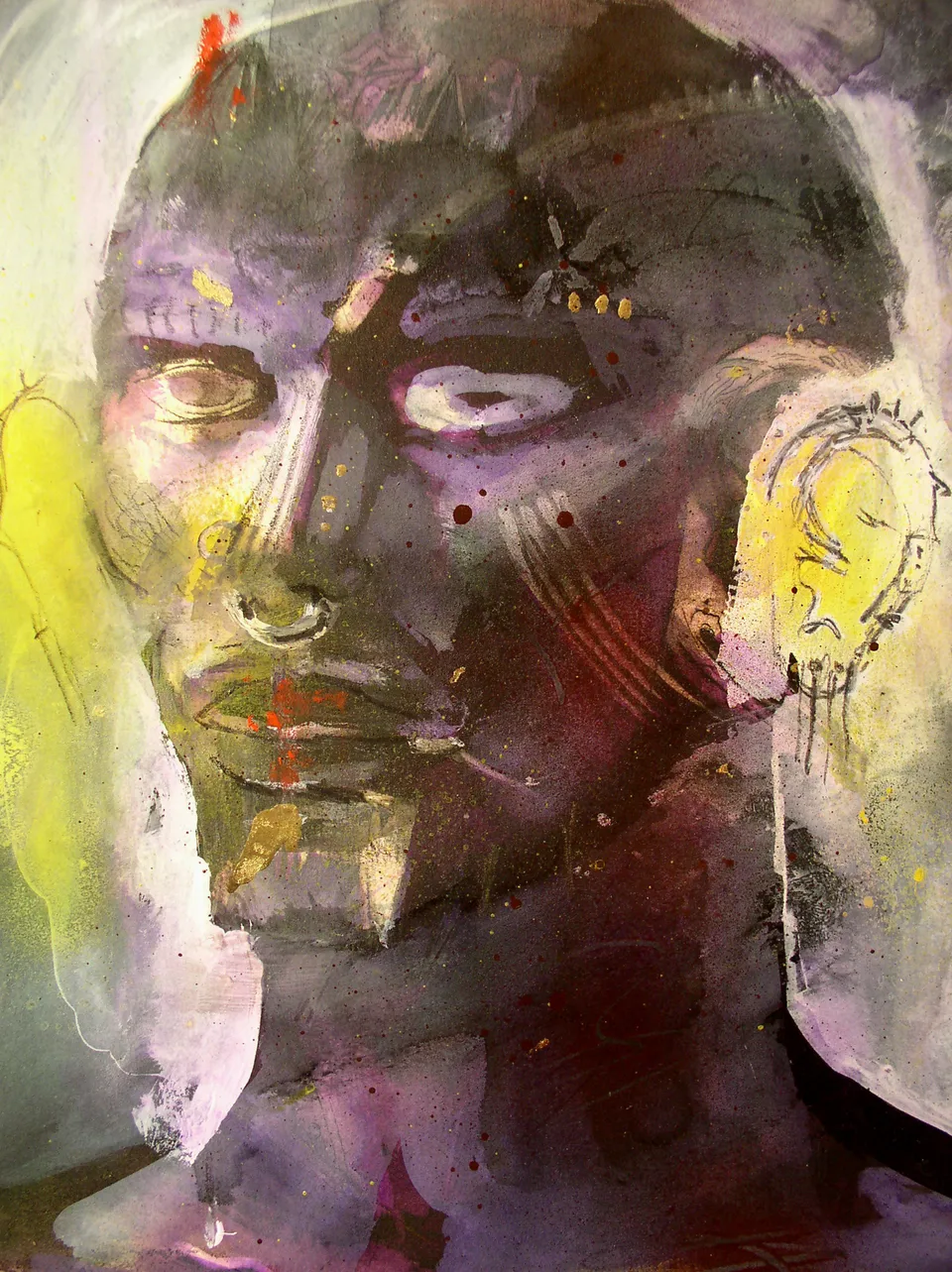 Francesco Santosuosso, Piercing 1, 1999, acrilico su carta