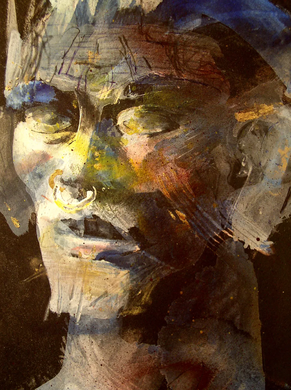 Francesco Santosuosso, Piercing 3, 1999, acrilico su carta