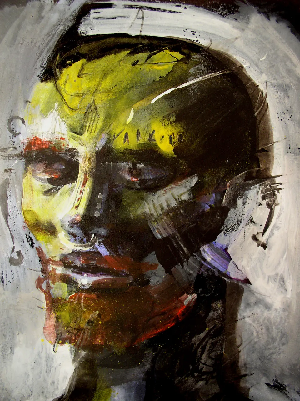 Francesco Santosuosso, Piercing 4, 1999, acrilico su carta