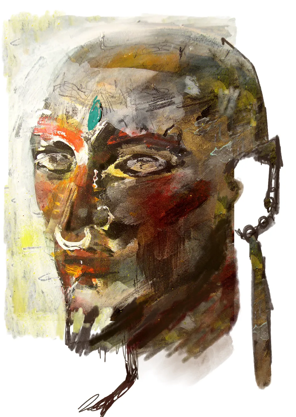 Francesco Santosuosso, Piercing 9, 1999, acrilico su carta