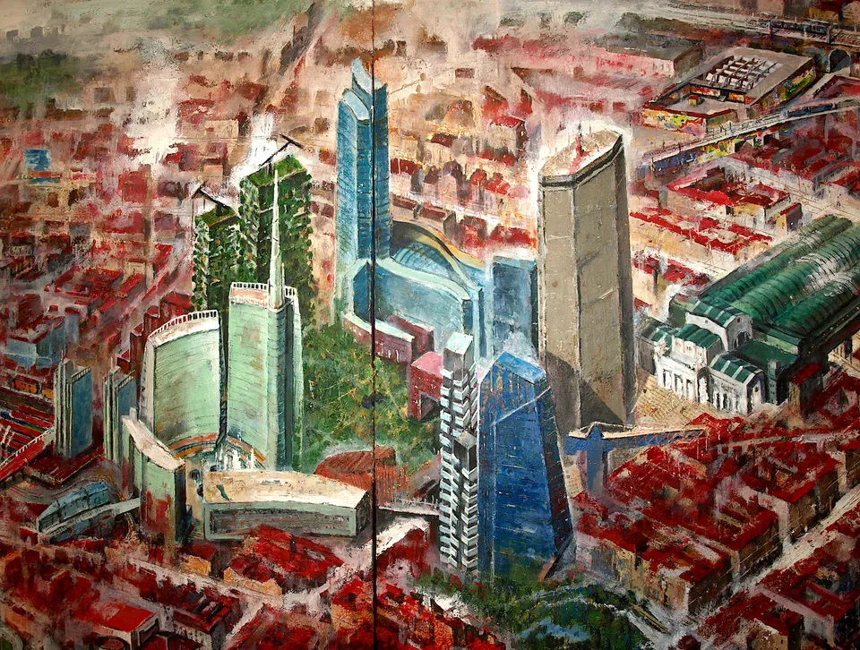 Francesco Santosuosso, Porta nuova, 2022, olio acrilico, 200×300 cm