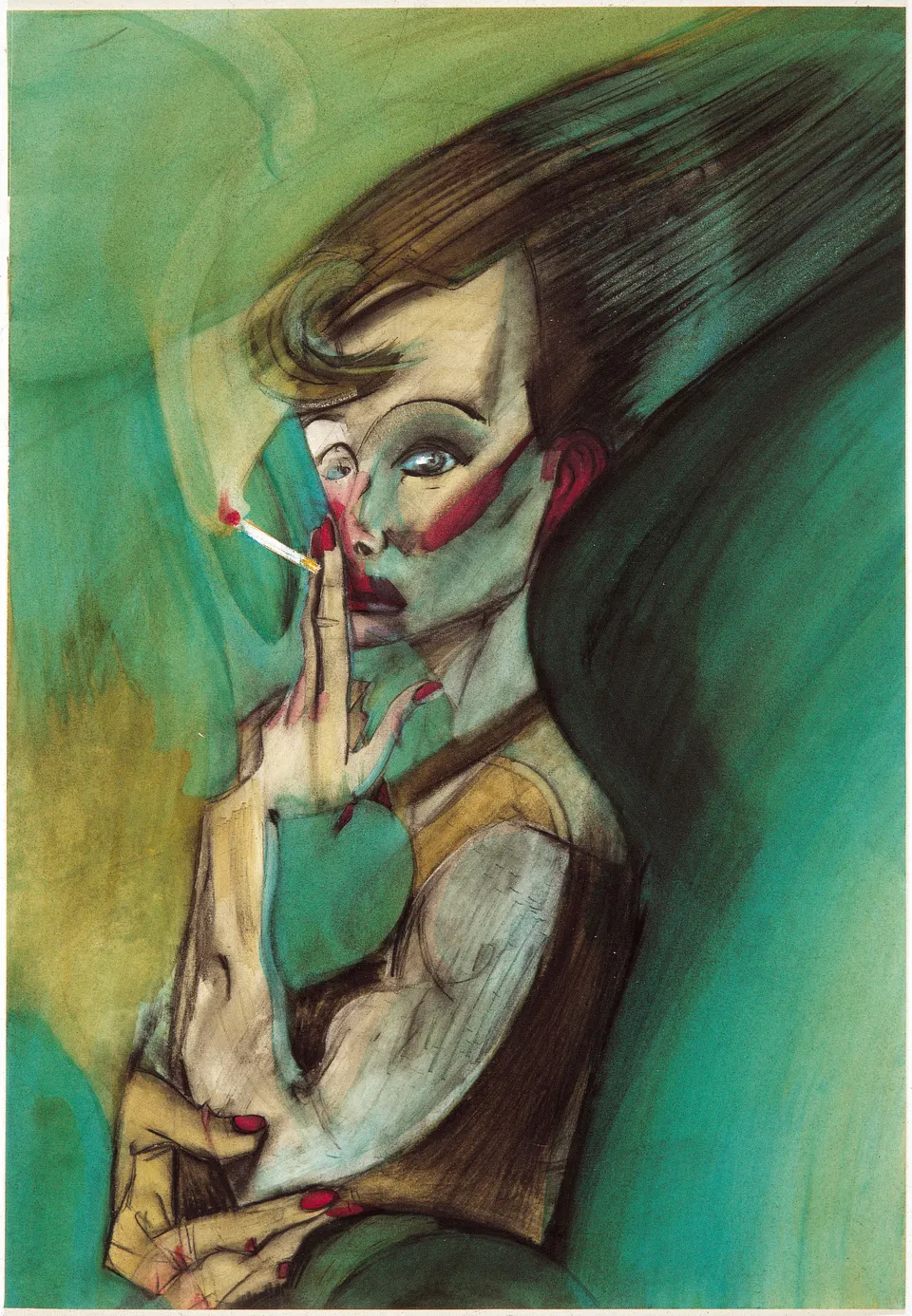 Francesco Santosuosso, Prozac, 1997, china, ecoline, acrilico, su carta