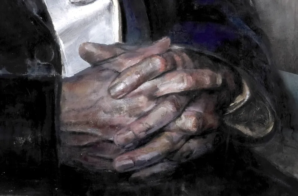 Francesco Santosuosso, Ritratto di ALBERTO particolare delle mani, 2006