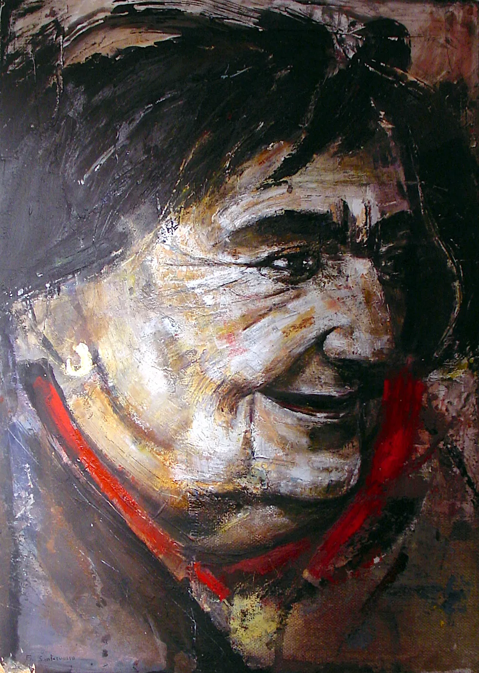 Francesco Santosuosso, Ritratto di Alda Merini, 2001, olio su tela