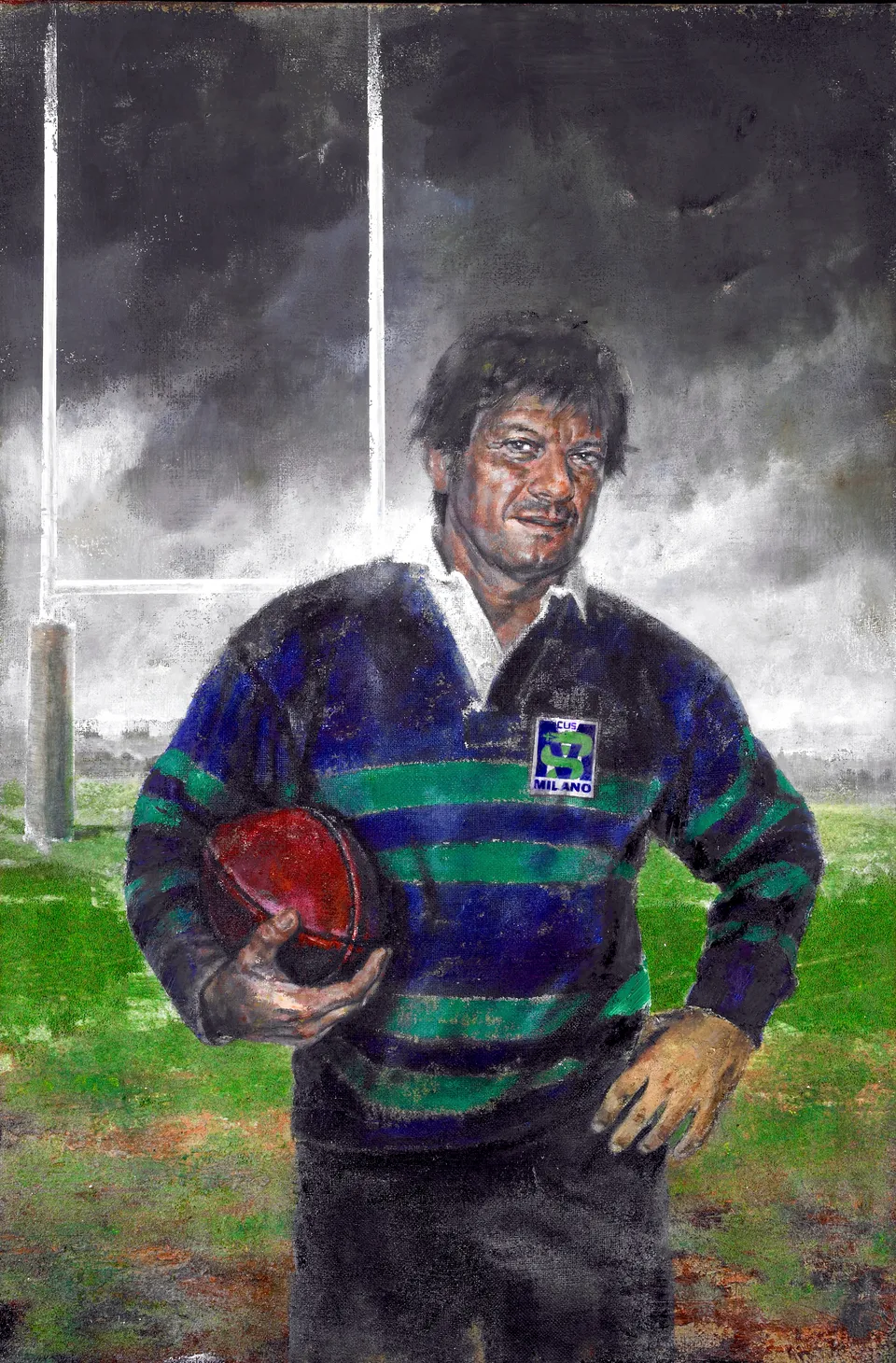 Francesco Santosuosso, Ritratto di LUCA PINOLI, compagno di squadra, 2007, olio e acrilico su tela