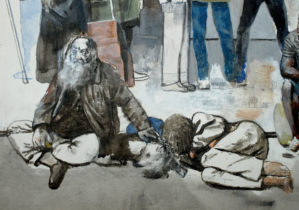 Francesco Santosuosso, Rticolare 4 del dipinto, 2022, acquarello, china , acrilico, su tela, 100×170 cm