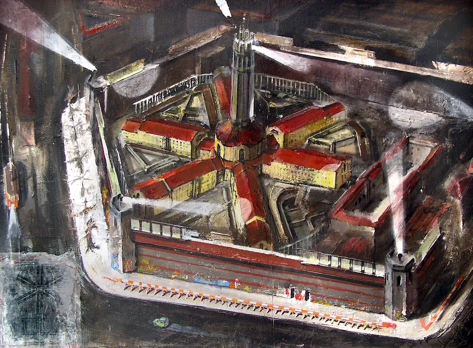Francesco Santosuosso, San vittore, 2005, acrilico su tavola, 50×70 cm