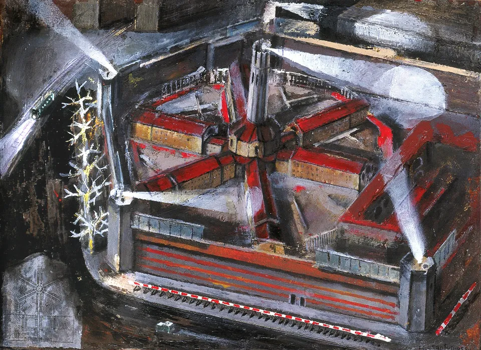 Francesco Santosuosso, San vittore, 2004, acrilico su legno, 31×42 cm