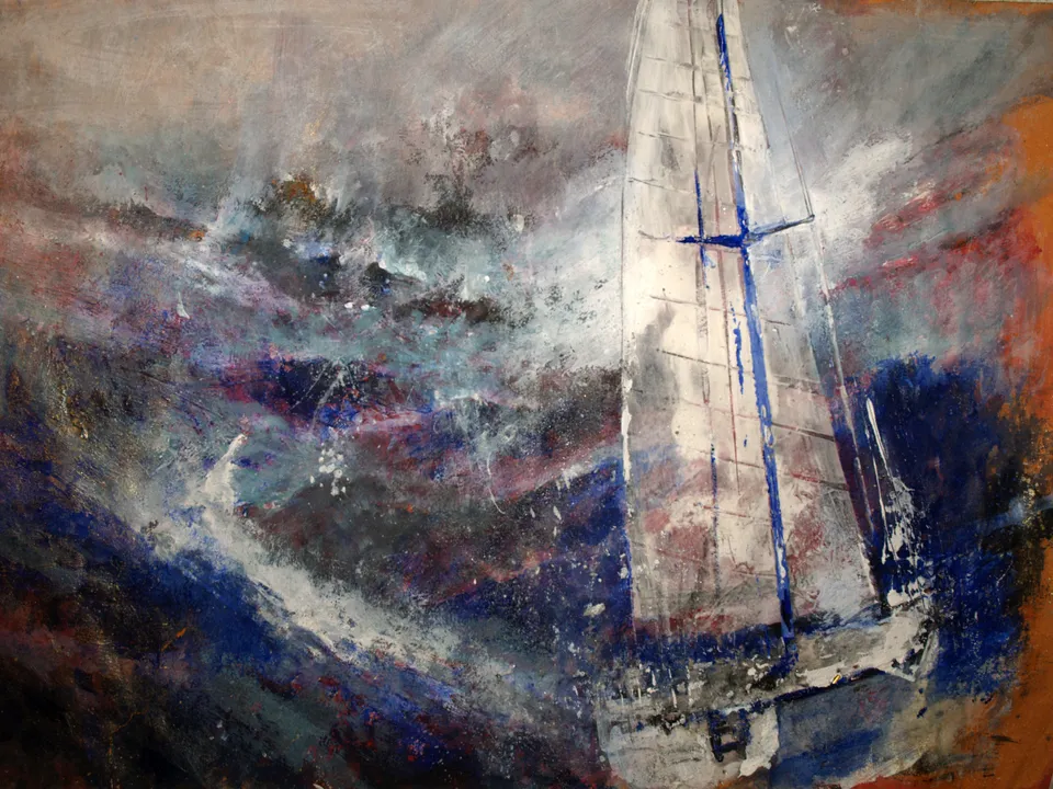 Francesco Santosuosso, Tempesta 2, 2016, acrilici su carta, 33×46 cm