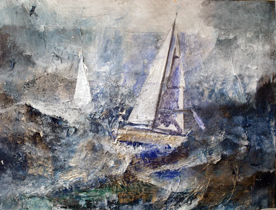 Francesco Santosuosso, Tempesta 3, 2016, acrilici su carta, 24×33 cm