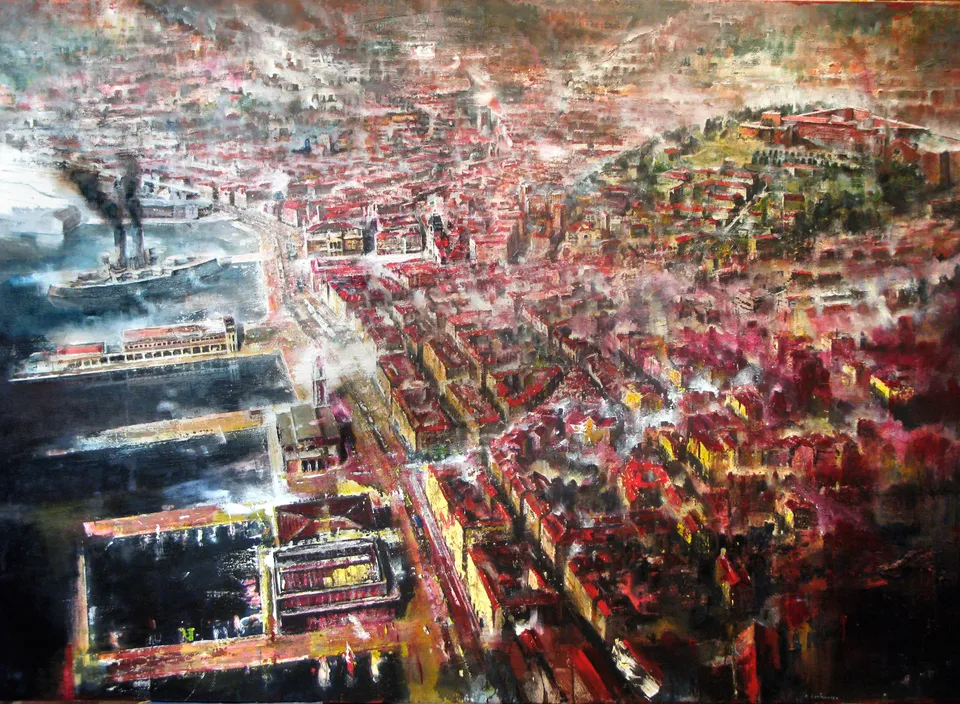 Francesco Santosuosso, Trieste, 2006, olio su tela, 150×200 cm