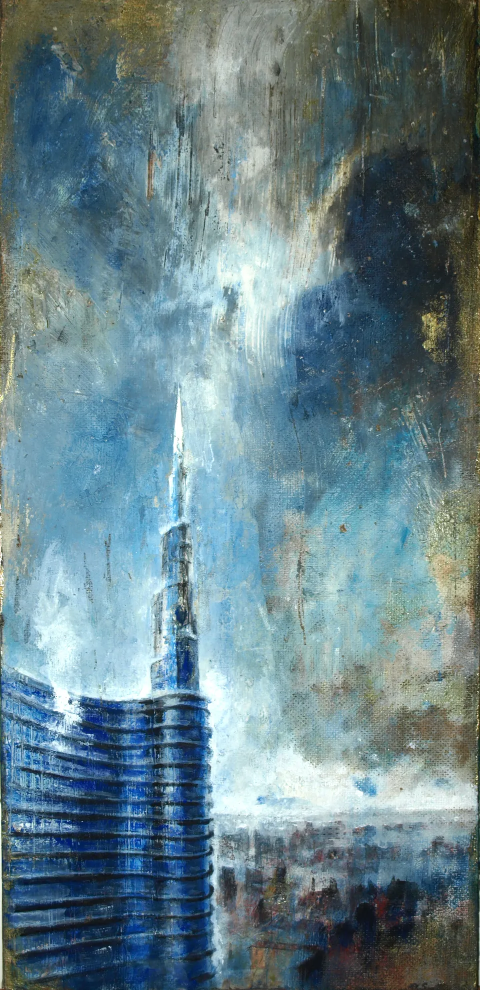 Francesco Santosuosso, Unicredit portanuova, 2021, acrilico su masonite